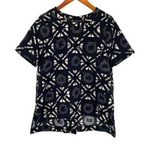 Madewell Industry Button-Back Top in Batik Grid